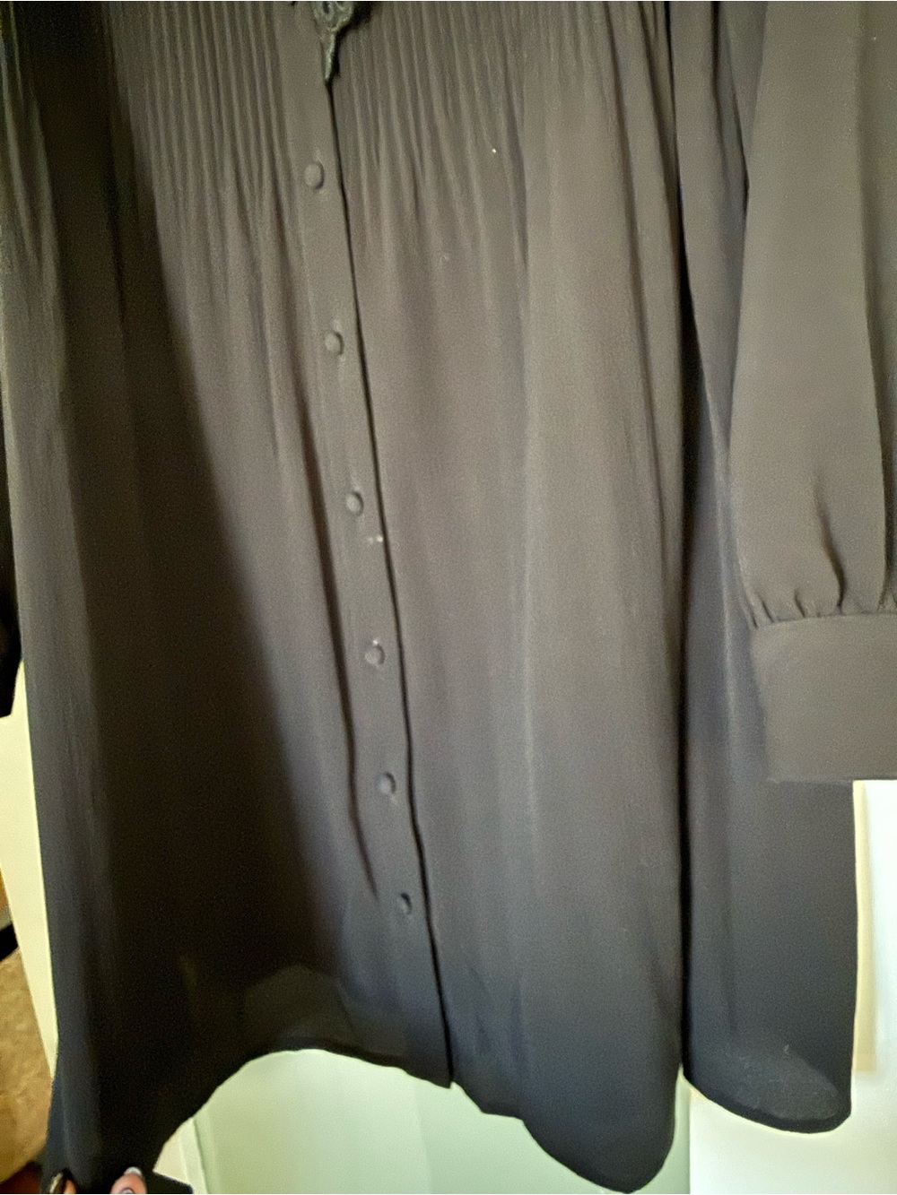 Sezane Black Mini Dress with Long Sleeves - Picture 5 of 8